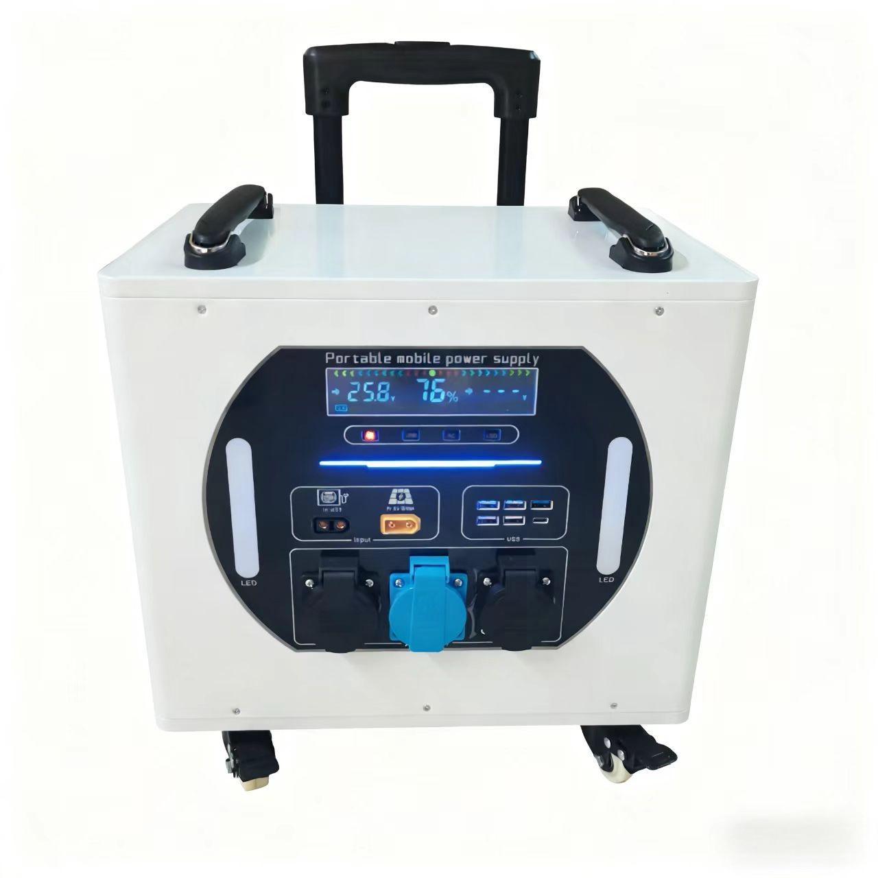 Power Outdoor - สถานีไฟฟ้าพกพาแบบกระเป๋าเดินทาง พรีเมียมเกรด 3000W พร้อมสายรัด สำหรับเก็บพลังงาน ใช้งานกลางแจ้งและในบ้าน