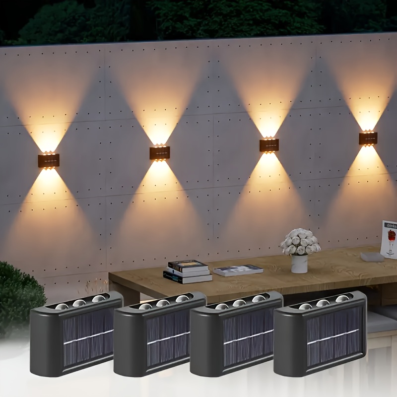 Outdoor Power Supply - ไฟ LED พลังงานแสงอาทิตย์สำหรับภายนอกอาคาร กันน้ำ ติดผนัง ส่องสว่างขึ้นและลง