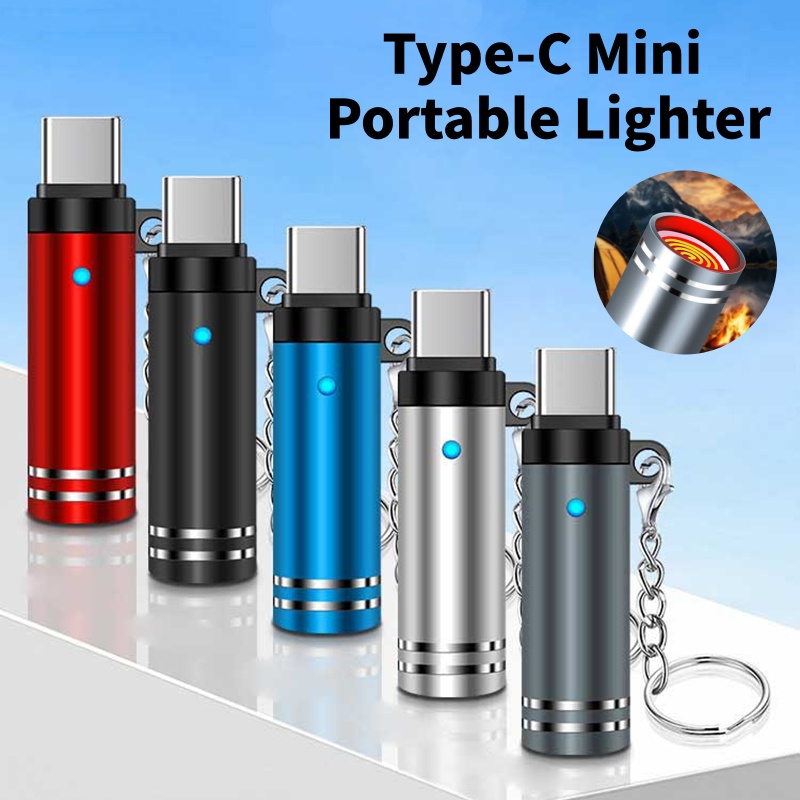 Outdoor Usb Power Adapter - ที่จุดบุหรี่แบบพกพาขนาดเล็ก Type C สำหรับโทรศัพท์มือถือ ที่จุดบุหรี่แบบเป่าลม ที่จุดบุหรี่สำหรับใช้งานกลางแจ้ง