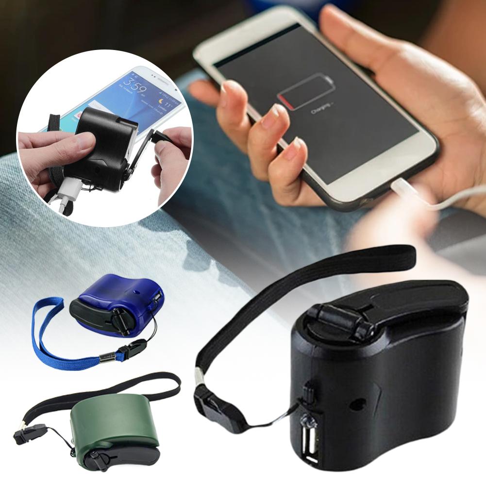 Outdoor Power Source - เครื่องชาร์จโทรศัพท์แบบพกพา ใช้พลังงานมือหมุน ชาร์จผ่าน USB สำหรับกรณีฉุกเฉิน ไม่ต้องใช้แบตเตอรี่
