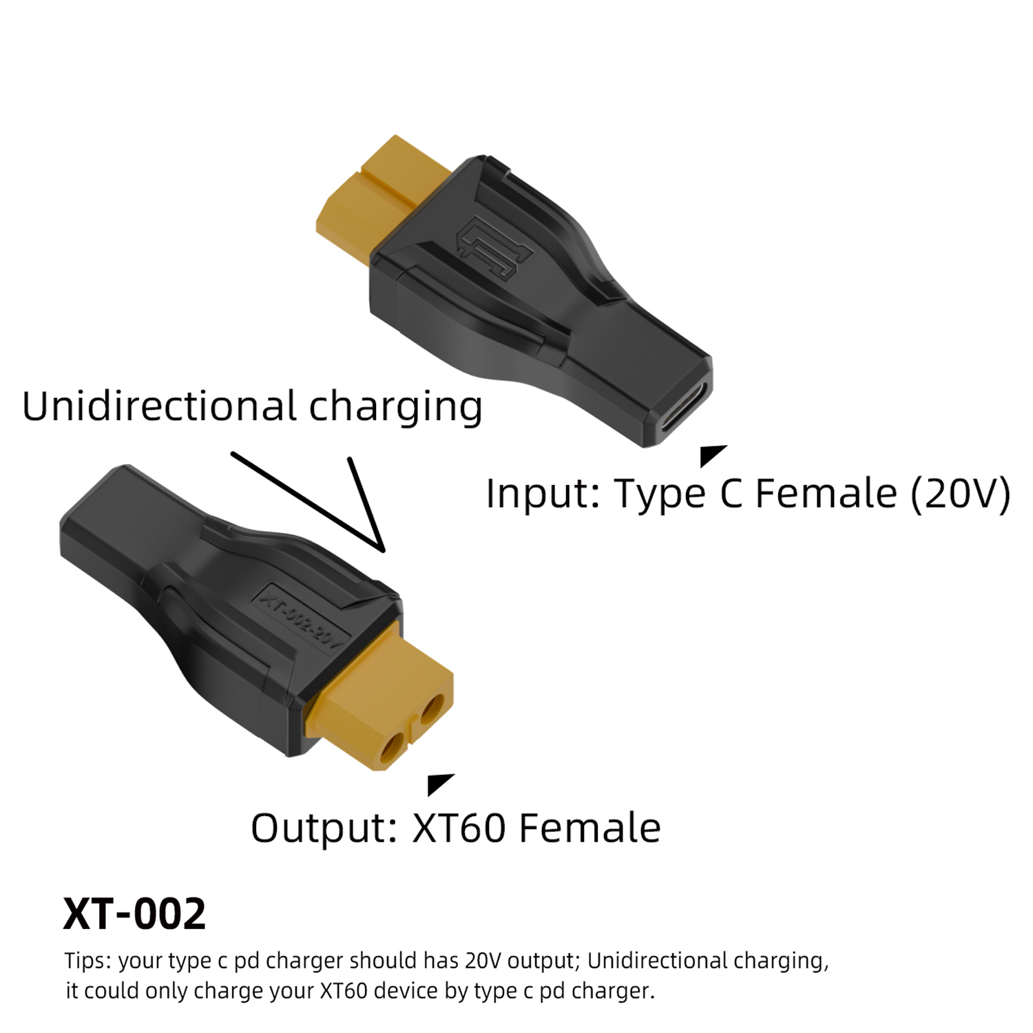Outdoor Usb Power Adapter - USB C ถึง XT60 อะแดปเตอร์แปลง Type-C