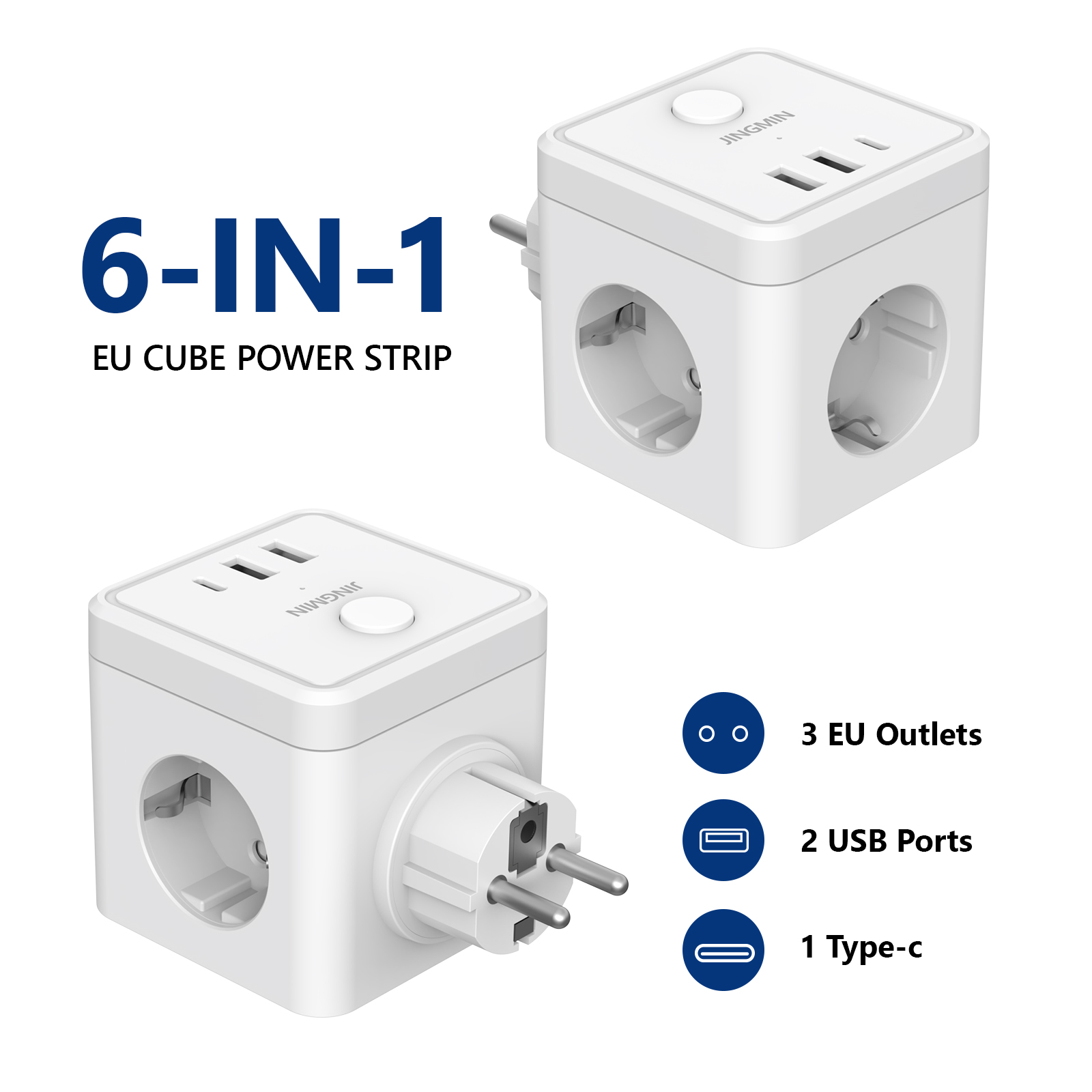 Outdoor Usb Power Adapter - Wall SOCKET Extender พร้อมสวิตช์ 3 ช่อง