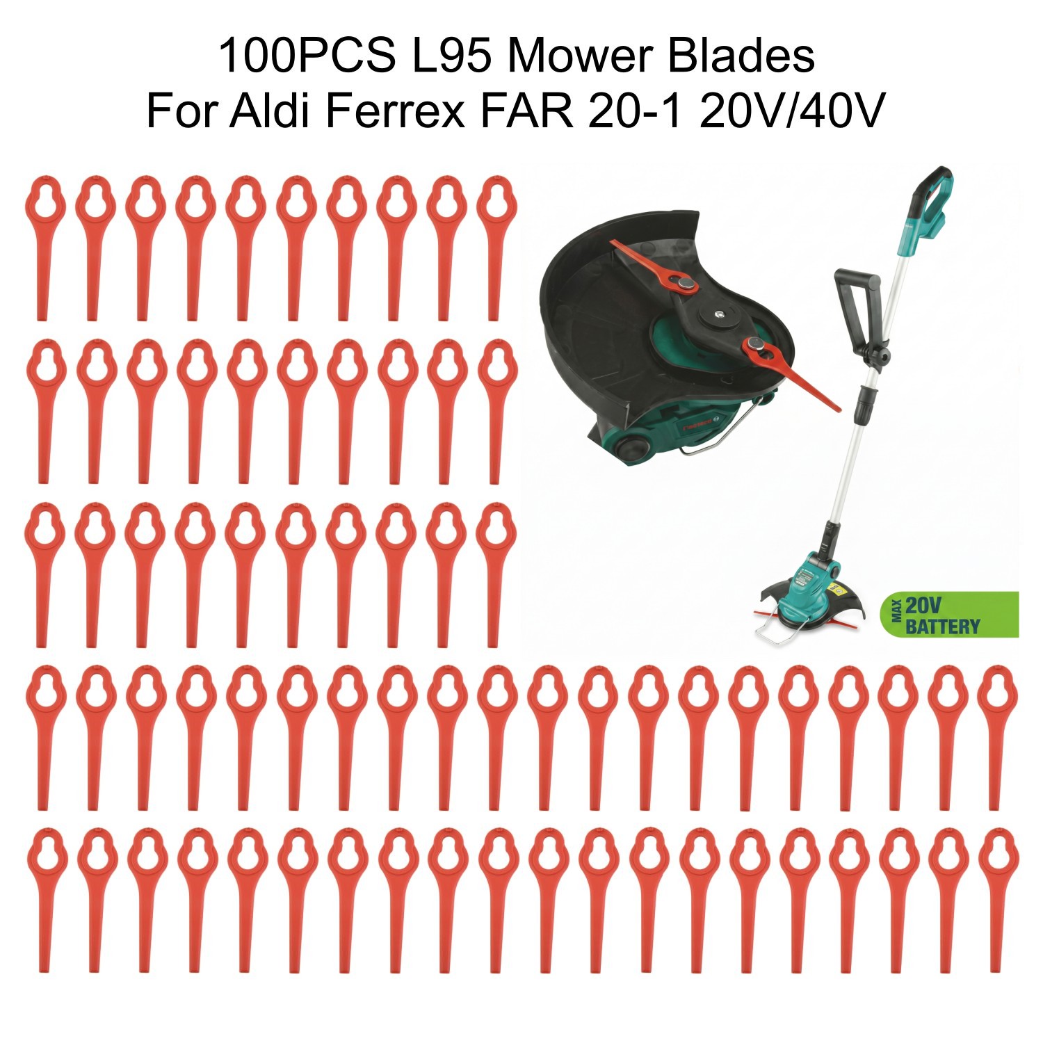 ใบมีดตัดหญ้าพลาสติกขนาด 95 มม. - Leaf Blower Cordless บทวิจารณ์และราคา