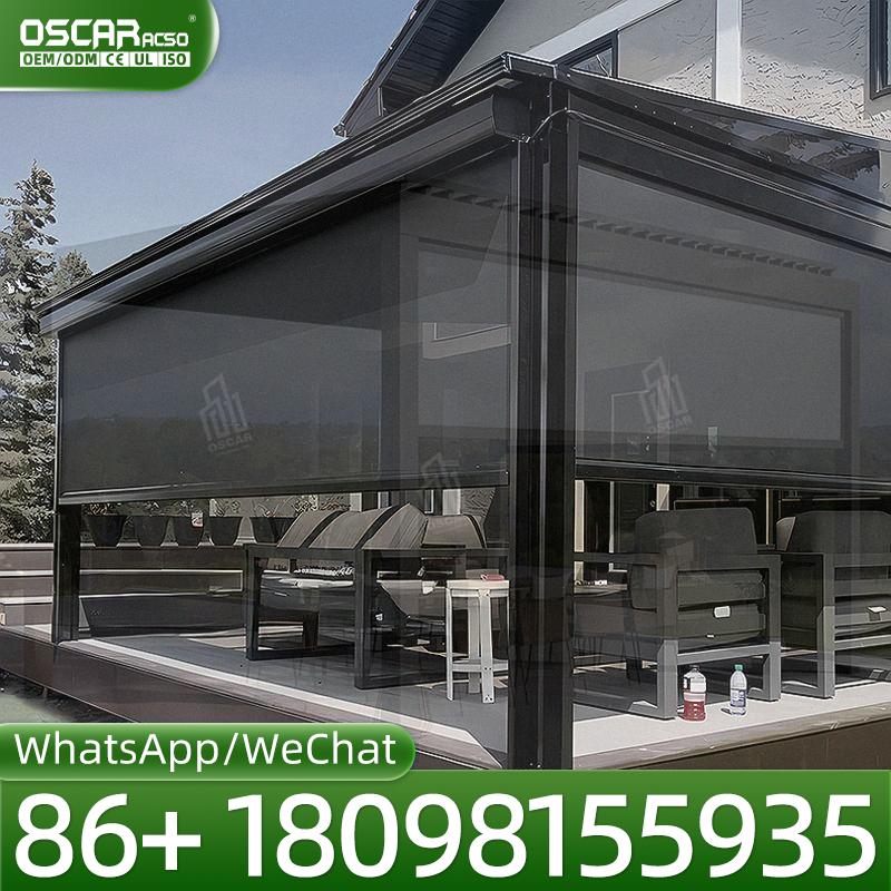 ศาลาพักผ่อนกลางแจ้งสีขาวทำจากอ - Outdoor Power Roller Shades บทวิจารณ์และราคา