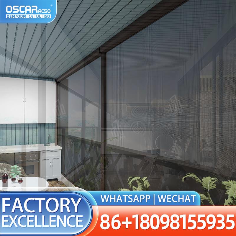 ม่านม้วนไฟฟ้าแนวตั้ง ป้องกันลม - Outdoor Power Roller Shades บทวิจารณ์และราคา
